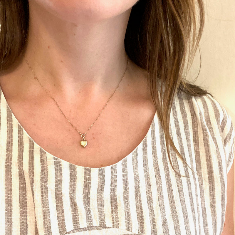 Endearing Wee Rosy Gold Heart Charm