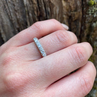 Classic 1940s Seven Diamond Band in Two Tone Gold