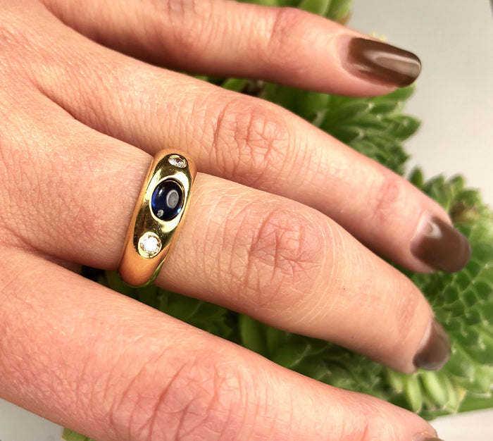 Vintage Sapphire and Diamond Gypsy Band