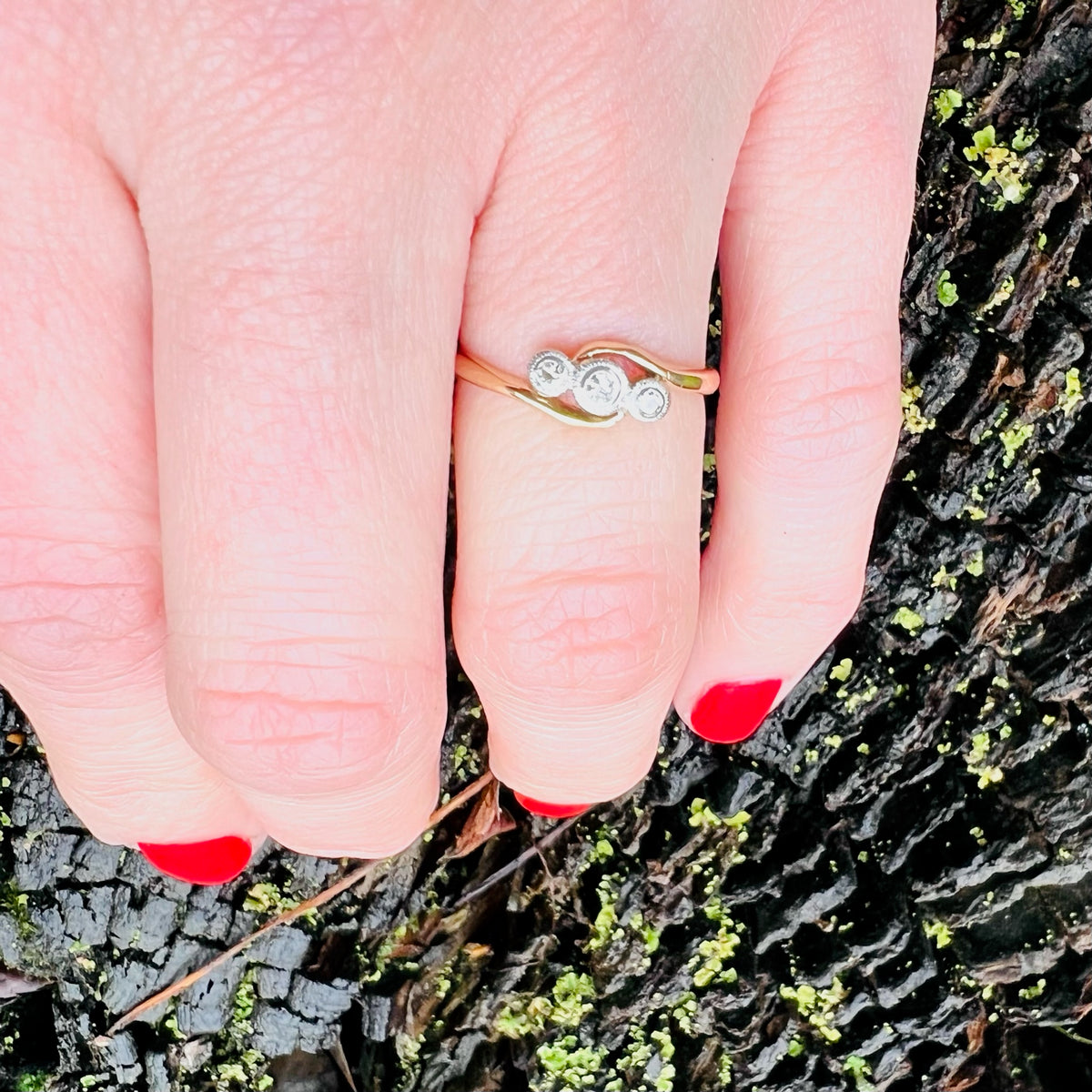 Petite Trilogy Diamond Bypass Ring