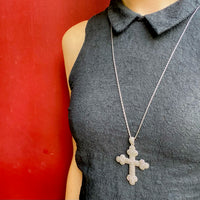 Gothic Glamour Marcasite Encrusted Sterling Cross