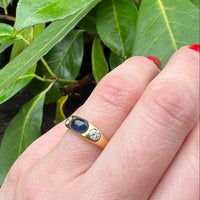 Classic 18ct Gypsy Band with Sapphire & Diamonds