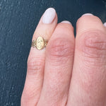 Miniature Gold Engraved Initial Signet Ring