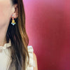 Colorful Harlequin Rhinestone Costume Earrings