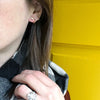 Antique Imperial Topaz in Recycled White Gold Studs