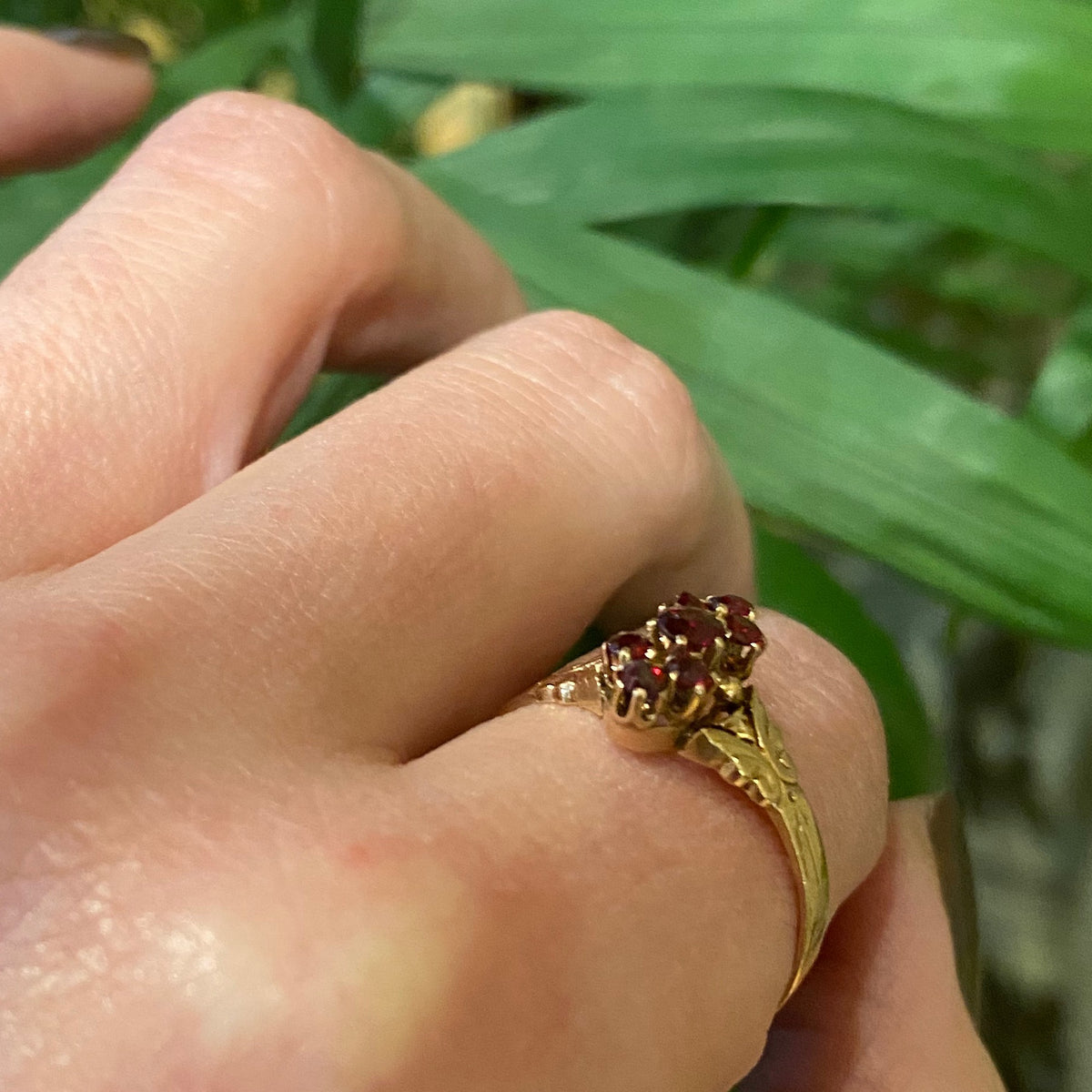 Victorian Rose Gold Garnet Ring