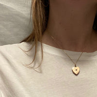 Antique Gold Heart Locket with Star Set Diamond