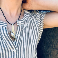 Modernist Rippling Ribbon Sterling Silver Pendant