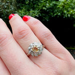 Imperial Topaz Cocktail Ring with Diamond Halo