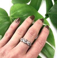 Unique Vintage White Gold Diamond Band