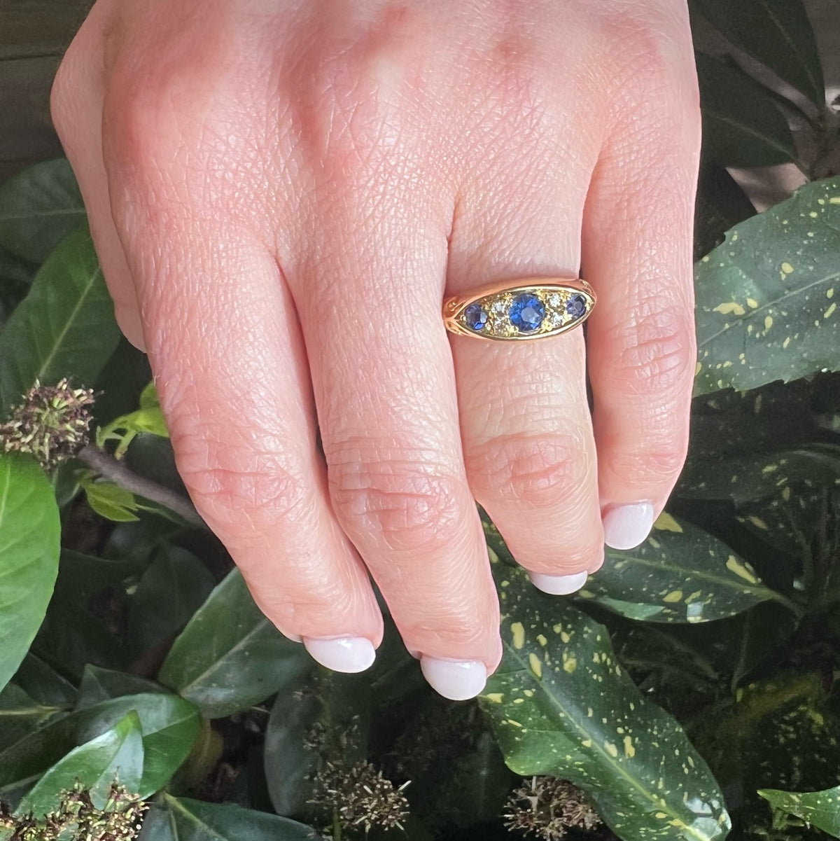 Substantial 18ct Gold Sapphire & Diamond Band
