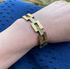 Engraved Gilded Silver 1940s Ladder Bracelet