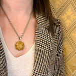 Honey-Colored Petrified Sand Dollar Pendant