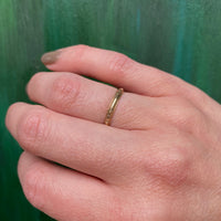 Art Deco Gold Forget Me Not Wedding Band