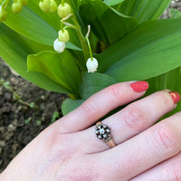 Victorian Diamond Cluster Ring in Rosy Gold