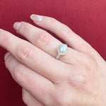 Sublime Natural Pearl in Platinum Ring