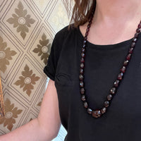 Rich Reddish-Brown Amber Barrel Beads