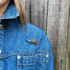 Jaunty Silver Nosegay Brooch with Amber