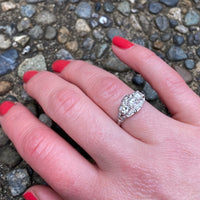 1930s Transitional Cut Diamond and Platinum Ring