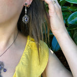 Enchanting Amethyst & Floral Silver Earrings