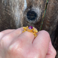 Ruby and Golden 18k Lion Ring