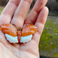 Glorious Red Jade and Opal Butterfly
