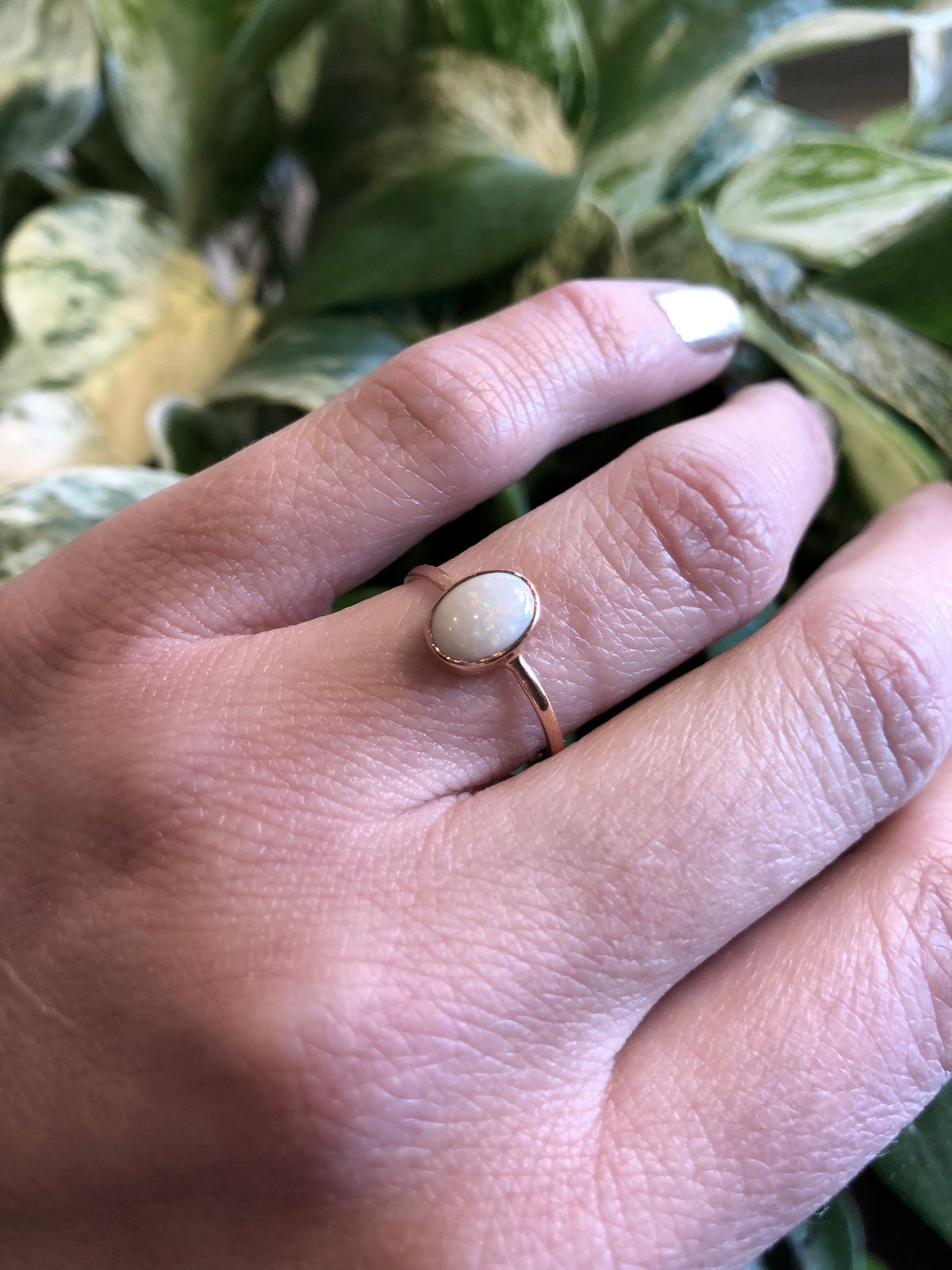 Recycled Rose Gold Opal Ring by GSL