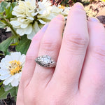 Flower Filled Filigree Diamond Engagement Ring