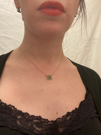 The Tiny Enameled Portrait Necklace with Rose Cut Diamonds