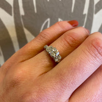 Vintage Diamond Engagement Ring with Pretty Accents