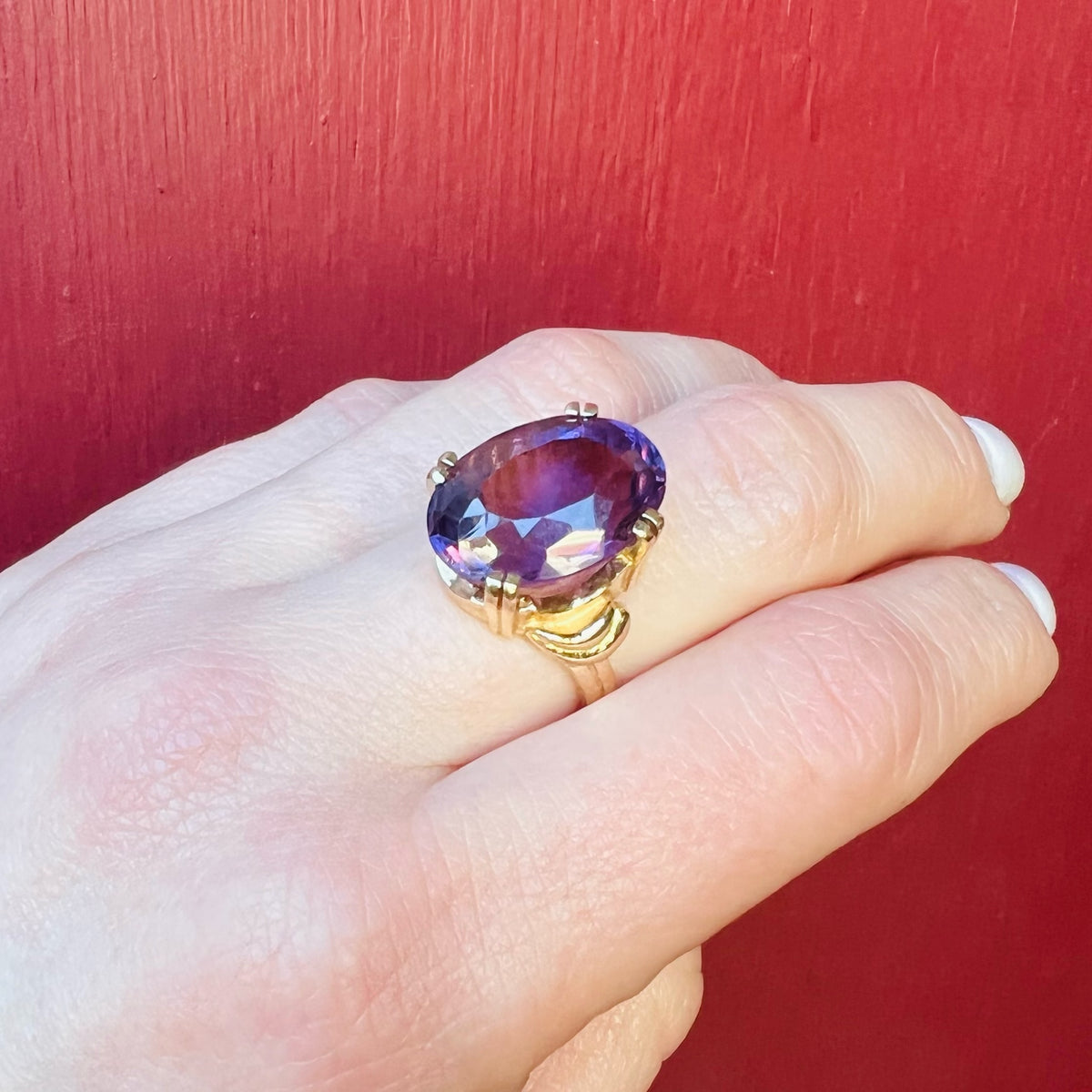 Regal Amethyst & Gold Cocktail Ring