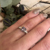 Square Step Cut Grey Spinel Platinum Engagement Ring