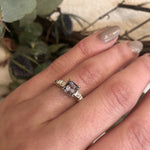 Square Step Cut Grey Spinel Platinum Engagement Ring