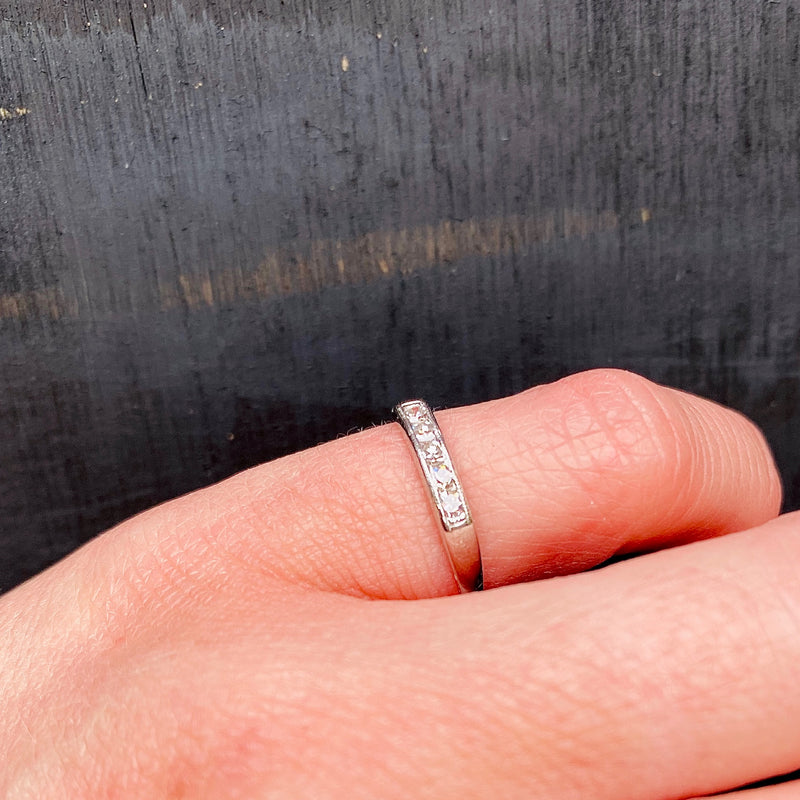 Vintage Channel Set Diamond Platinum Band