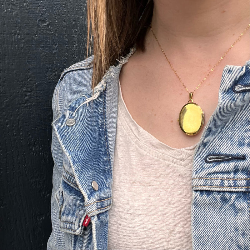 Golden Vintage Oval Locket by Monet