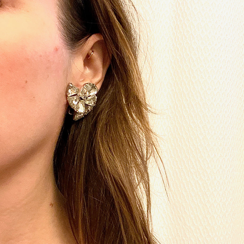 Sparkling Spiral Clip On Earrings