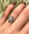 Platinum Diamond and Sapphire Edwardian Ring