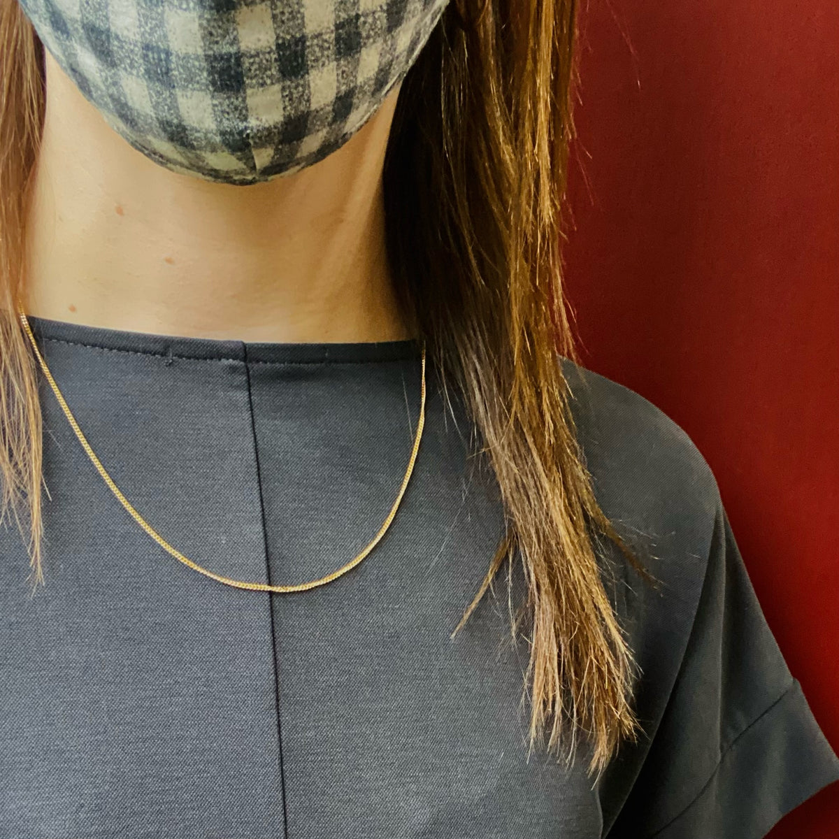 Vintage 1970's Gold Flattened Curb Chain