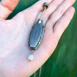 Pinstriped Art Deco Perfume Bottle Necklace