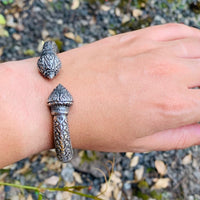 Hand Engraved Silver Paisley Bangle Bracelet