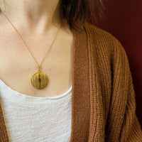 Snazzy Pinstriped Gold Filled Locket