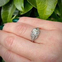 Brilliant 1.02ct Diamond Deco Engagement Ring