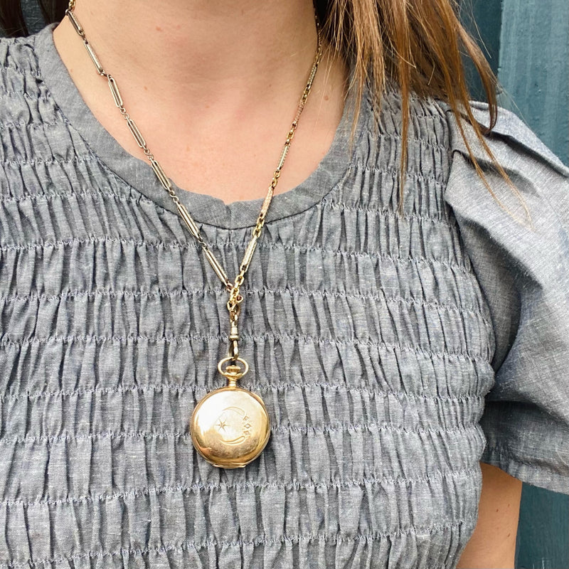 Exquisitely Engraved Tri-Color Fancy Flats Chain by Ancient Influences