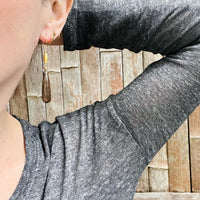 Glittering Smoky Quartz & 18K Gold Earrings by brunet