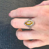 Startling Yellow Uranium Glass Filigree Ring