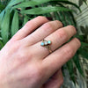 The Flashing Beauty Opal and Old European Cut Diamond Ring