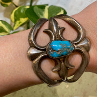 Vintage Sand Cast Turquoise Cuff Bracelet