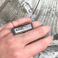 Mexican Silver Abalone Panel Ring