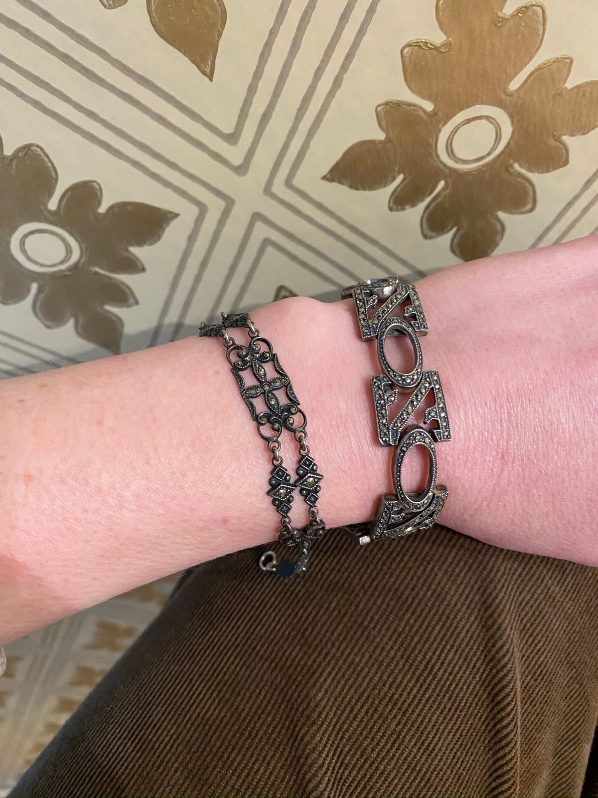 Lacy Sterling Silver and Marcasite Bracelet