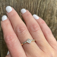 Stylish Deco Diamond Cluster Low Profile Ring